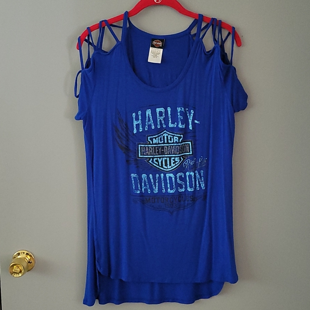 Harley-Davidson Strappy Sleeve Top